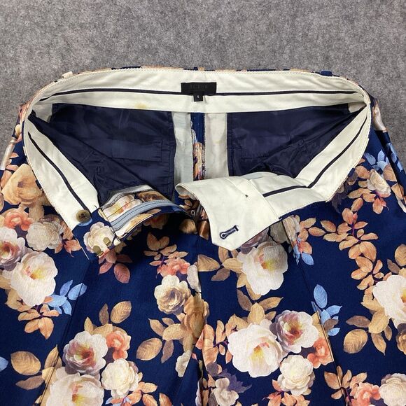 J. Crew Collection Silk Antique Floral Poppy Shantung Trouser Pants Size 4 - Picture 11 of 13